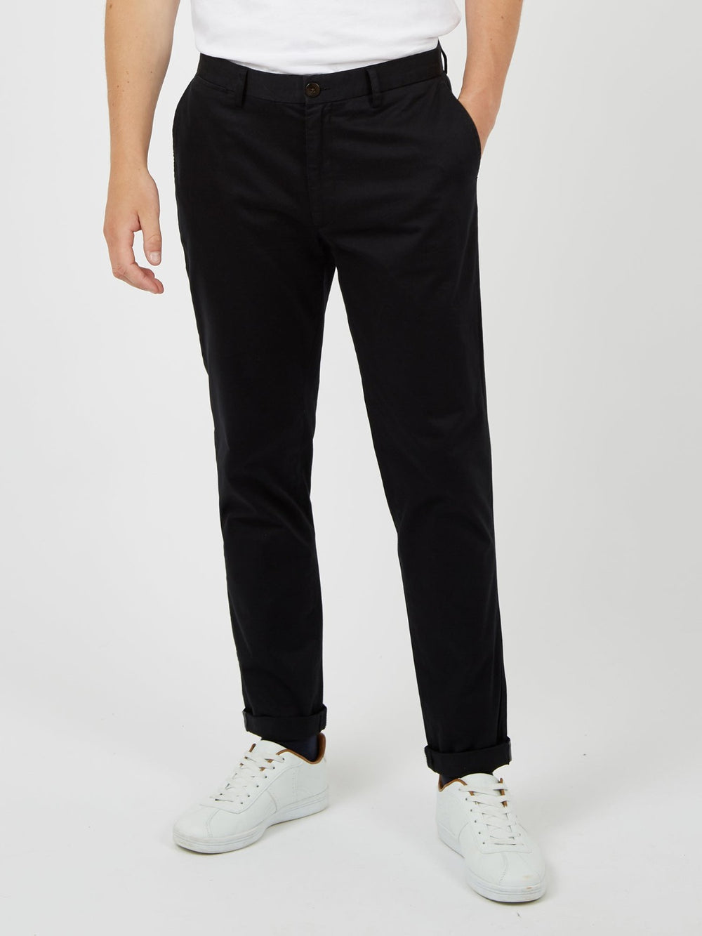 Pantalon Ben Sherman Signature Slim Stretch Chino Noir | WIZ-07782112